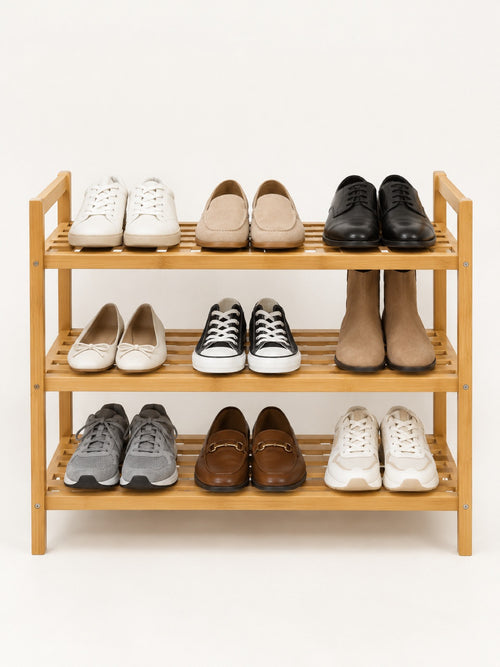 3-Tier Bamboo Shoe Rack - Miraclli