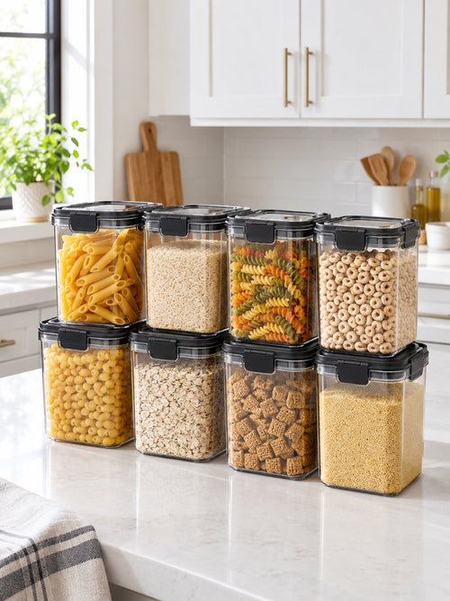 Airtight Food Storage Container Set, 8-Piece in use - Miraclli