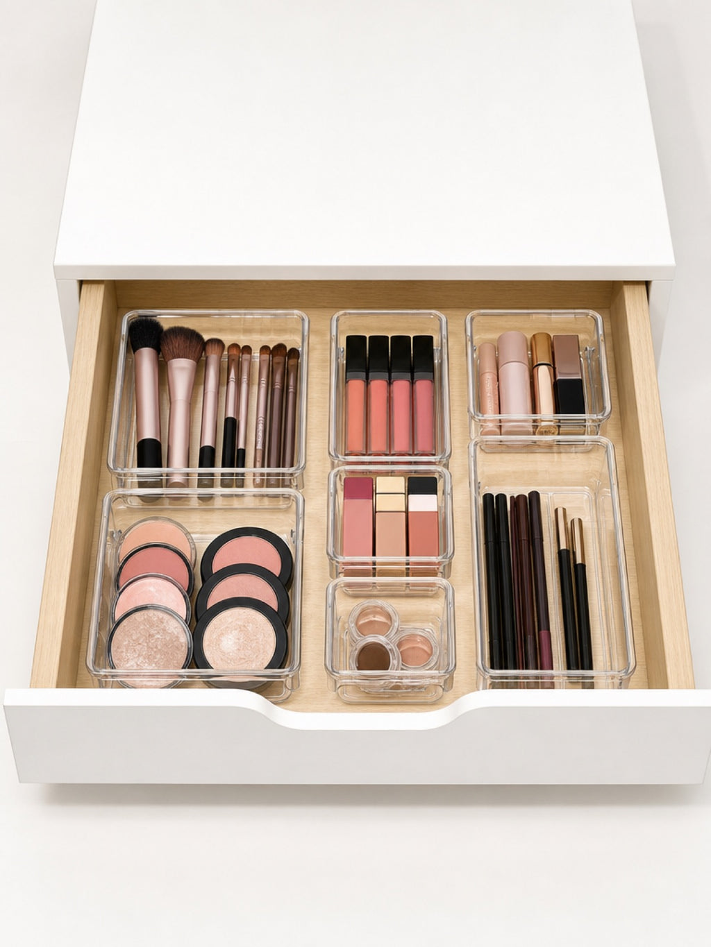 Clear Acrylic Makeup Drawer Organizer Set, 6-Piece - Miraclli