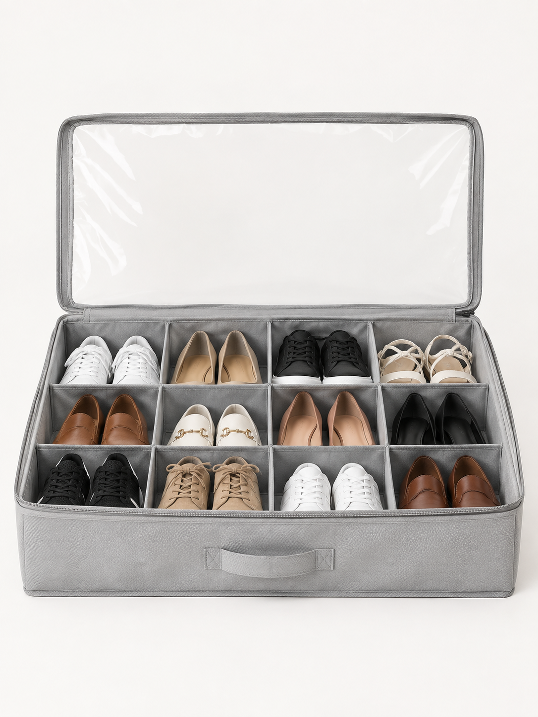 Under-Bed Shoe Storage Bag, 12 Compartments - Miraclli