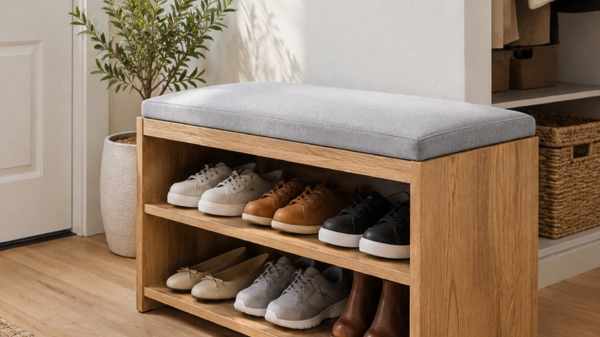 Organized entryway with a shoe storage bench - Miraclli