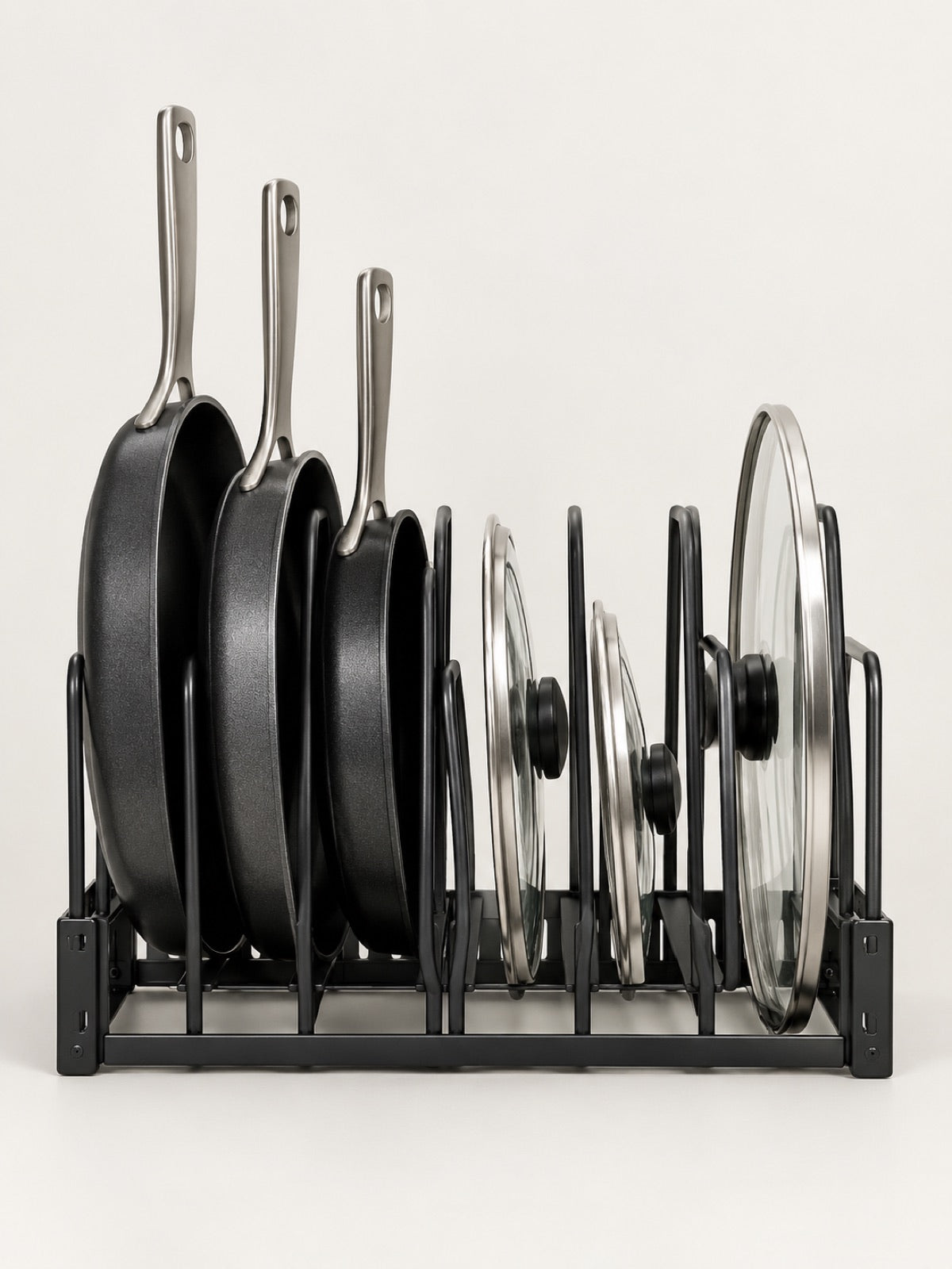 Pot & Pan Lid Organizer Rack, Adjustable - Miraclli